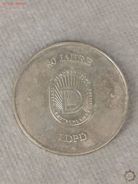Medaille, 40 Jahre LDPD, 1945-1985, im Etui, Münze