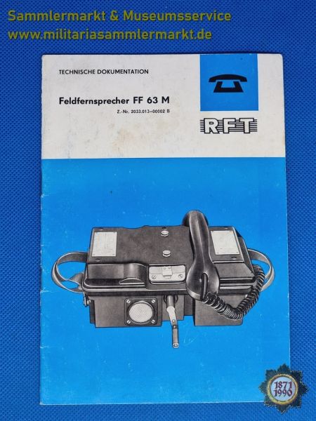 Proschüre: RFT, Feldfernsprecher FF 63 M, Technische Dokumentation, DEWAG Erfurt