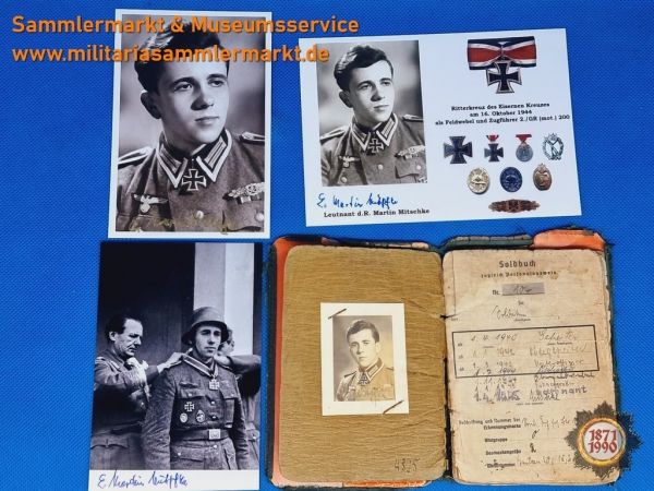 Martin Mitschke, Soldbuch, Wehrmacht-Führerschein, Ritterkreuzträger, RKT, Autograph, Autogramm