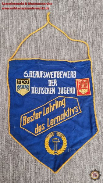 Wimpel, FDJ, FDGB, 6. Berufswettbewerb der deutschen Jugend 1954, DDR