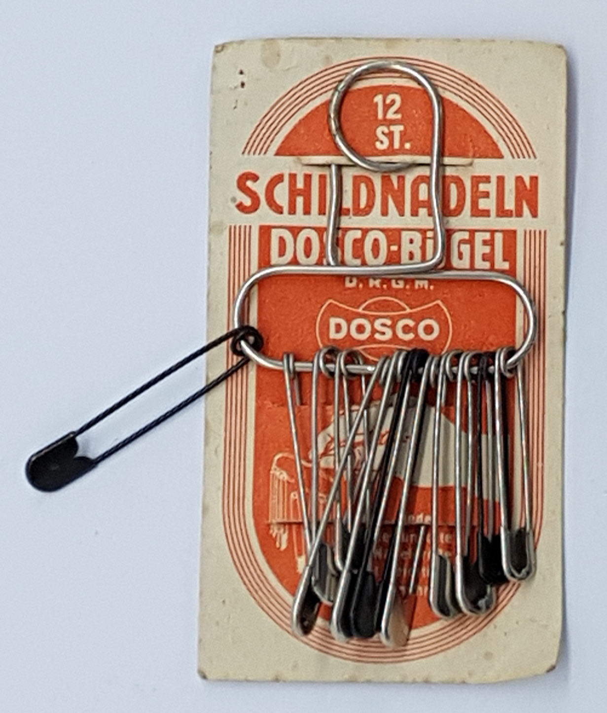  Alte Dosco Sicherheitsnadeln vor 1945 OVP Schildnadeln Dosco-Bügel D.R.G.M