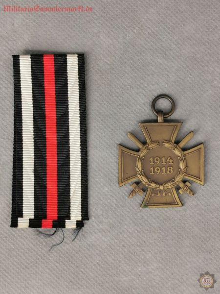Ehrenkreuz für Frontkämpfer des Weltkrieges 1914/1918 mit Band, J. Godet & Sohn
