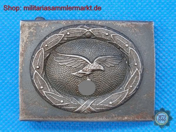 Koppelschloss Luftwaffe, Mannschaften, 2. Modell, Stahl, A&S, lackiert, patiniert, Sammleranfertigun