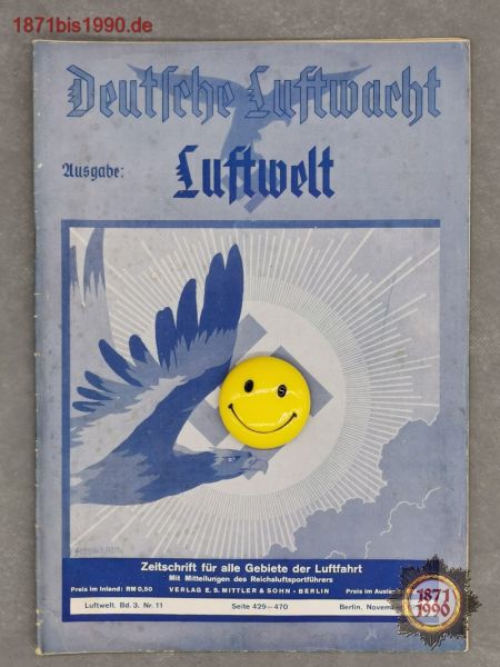 Deutsche Luftwacht, Ausgabe Luftwelt, 11/1936, Verlag E.S. Mittler & Sohn Berlin, ab 1937 NSFK