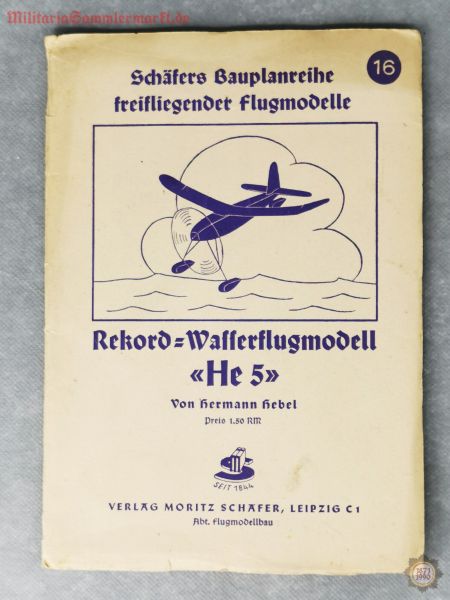 Rekord Wasserflugmodell HE5, Schäfers Bauplanreihe freifliegender Flugmodelle 16