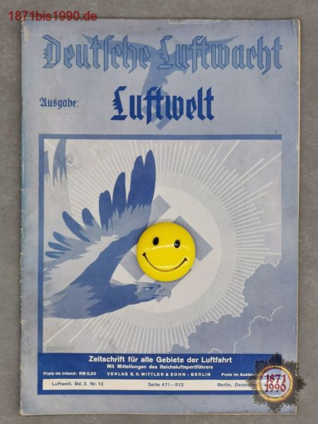 Deutsche Luftwacht, Ausgabe Luftwelt, 12/1936, Verlag E.S. Mittler & Sohn Berlin, ab 1937 NSFK