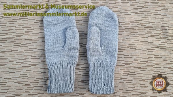 Handschuhe, Fausthandschuhe, NVA, Winterhandschuhe, Wolle, grau