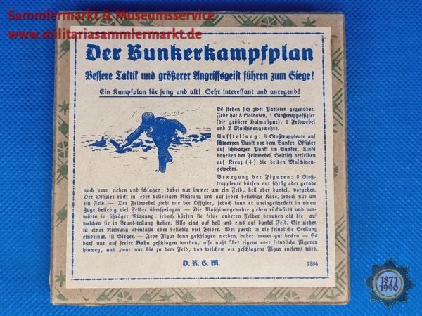 Der Bunkerkampfplan, D.R.G.M., Spiel, NUR SCHACHTEL ohne Inhalt