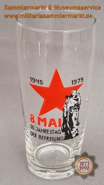 Glas, 8. Mai, 30. Jahrestag der Befreiung 1945 - 1975, DDR, Sowjetisches Ehrenmal Treptow