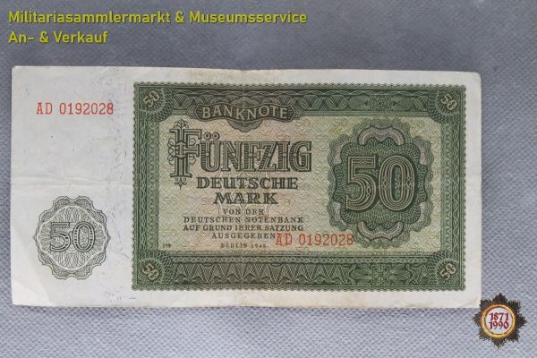 Banknote, Deutschland, Sowjetische Besatzungszone, 50 Deutsche Mark, Berlin 1948, Geld, DDR