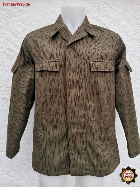 NVA Jacke Felddienstuniform, späteres Modell, Männer, Einstrich-Keinstrich, FDU, Grenztruppen, Tarn