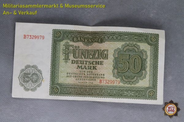 Banknote, Deutschland, Sowjetische Besatzungszone, 50 Deutsche Mark, Berlin 1948, Geld, DDR