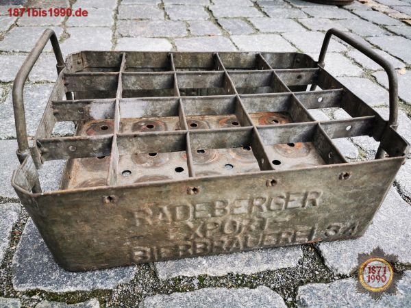 Metallbierkiste, RADEBERGER EXPORTBIERBRAUEREI 34, Bierkasten, Vorkrieg