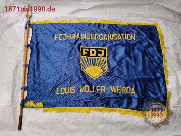 FDJ-GRUNDORGANISATION, Luis Müller Werda, Fahne, Banner, Standarte