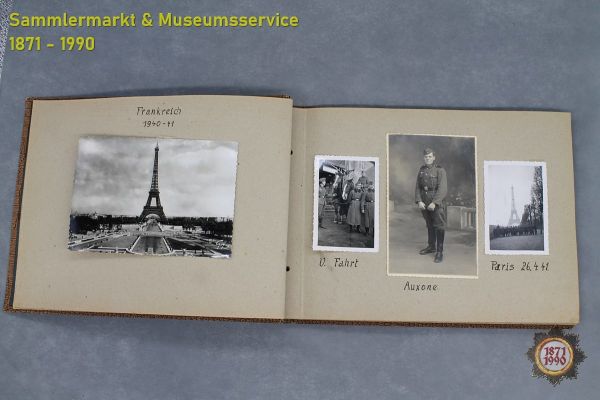 Fotoalbum, 2. WK, 112 Bilder, u.a. Weimar, Frankreich, Paris, Akropolis, Athen, Kreta