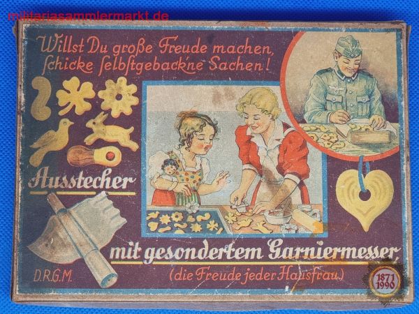 D.R.G.M. Backformen, Plätzchen, Ausstecher mit gesondertem Garniermesser, Wehrmacht