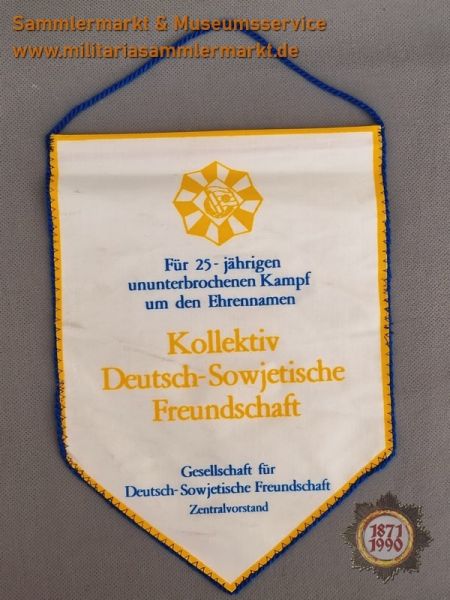 Wimpel, Kollektiv Deutsch-Sowjetische Freundschaft, DSF, Für 25-jährigen Kampf, DDR, UdSSR