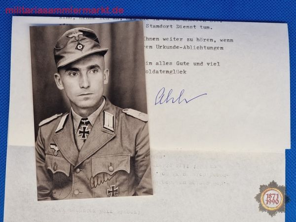 Arnulf Abele, Ritterkreuzträger, Autograph, Autogramm, Ritterkreuz 22.02.1944, RKT