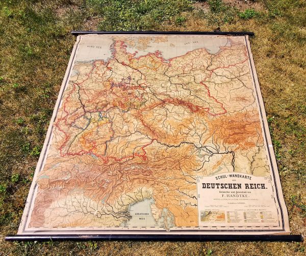 SCHUL-WANDKARTE vom DEUTSCHEN REICH. Staaten des Deutschen Reichs. Reichskarte