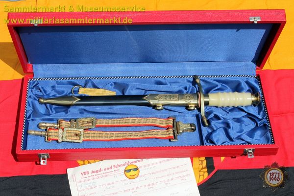 Ehrendolch 1990, General LaSK, Nr.01109, Gravur, Gehänge, Schatulle, Generalsdolch, NVA