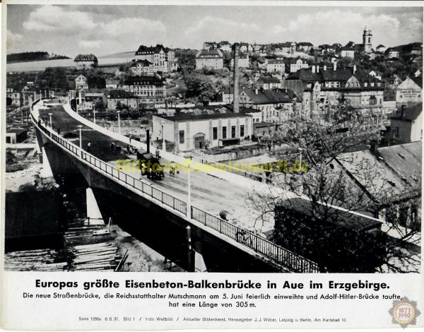 Europas größte Eisenbeton-Balkenbrücke in Aue im Erzgebirge, Pressefoto, Aktueller Bilderdienst