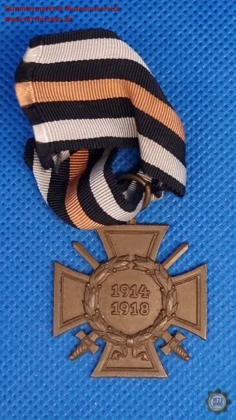 Ehrenkreuz für Frontkämpfer des Weltkrieges 1914/1918 mit Band, Etui