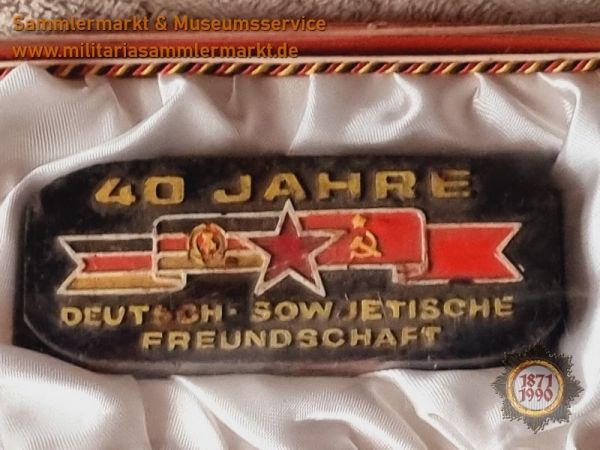 40 Jahre Deutsch-Sowjetische Freundschaft, Sammelbrikett, Zierbrikett, Braunkohle DDR Bergbau