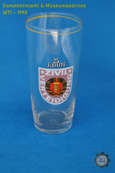 Sammlerglas, 25 Jahre Zivilverteidigung, DDR, Glas, Sachsenglas