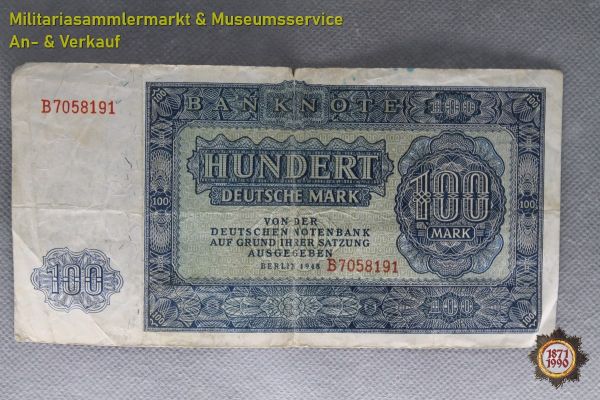 Banknote, Deutschland, Sowjetische Besatzungszone, 100 Deutsche Mark, Berlin 1948, Geld, DDR