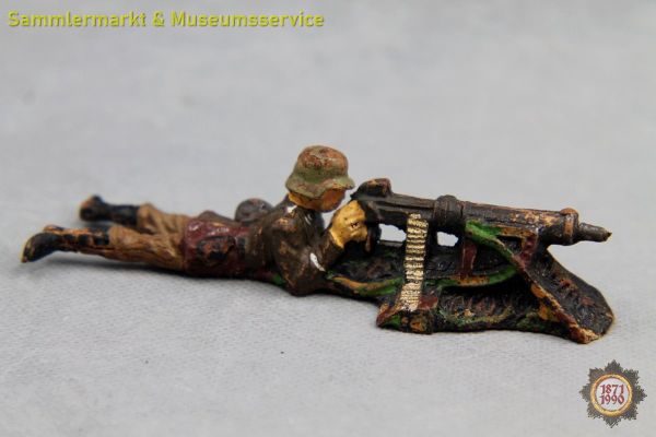 Elastolin, SMG-Schütze, Heer, Reichswehr, Soldat, Massefigur, Militärspielzeug, Lineol, Germany