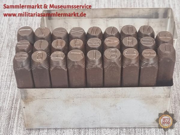 Schlagbuchstaben, 8 mm, A bis Z, Schlagstempel, Punze, Made in GDR, DDR
