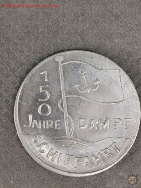Jubiläumsmünze, 150 Jahre Dampfschiffahrt, Königin Maria 1836-1986