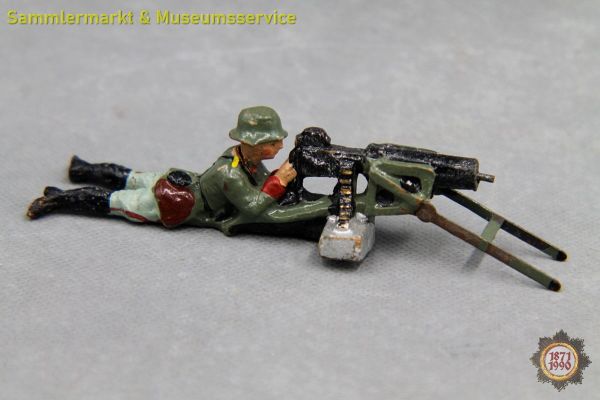 Elastolin, SMG-Schütze, Heer, Reichswehr, Soldat, Massefigur, Militärspielzeug, Lineol, Germany