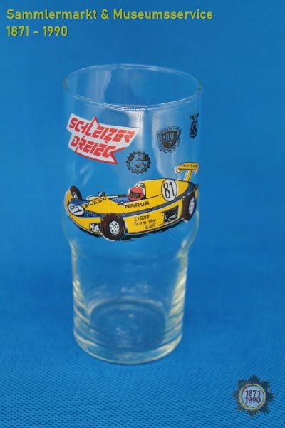 Sammlerglas, Schleizer Dreieck, ADMV der DDR, Glas, Sachsenglas, SRG MT77, Rennwagen