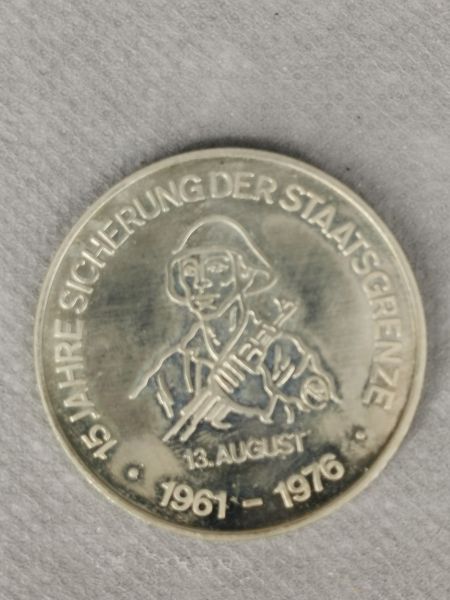 Andenken Münze, 15 Jahre Sicherung der Staatsgrenze, 13. August 1961-1976