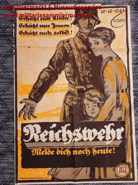 Plakat: Reichswehr Melde dich noch heute!, Gestaltung: Alexander M. Cay / Kaiser, 1919