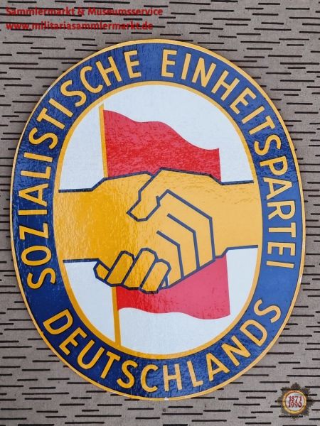 SED, Sozialistische Einheitspartei Deutschlands, Emblem, DDR Herstellung, Pappschild