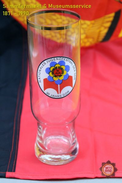 Glas, Nationales Jugendfestival der DDR, 30 Jahre DDR, Sammelglas, Erinnerung, FDJ