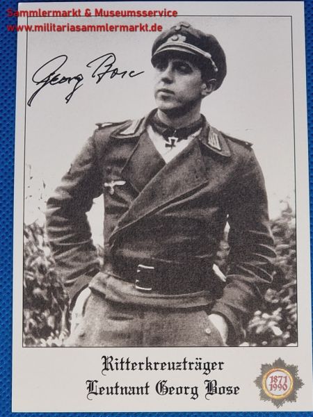 Georg Bose; Autograph, Ritterkreuzträger, StuG III Sturmgeschütz, Panzer, Autogramm, RKT