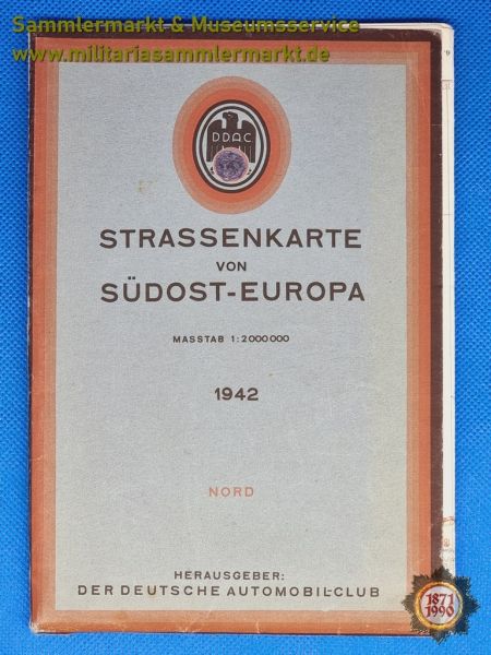 Strassenkarte von Südost-Europa, Masstab 1:2.000.000, 1942, DDAC, Der Deutsche Automobil-Club