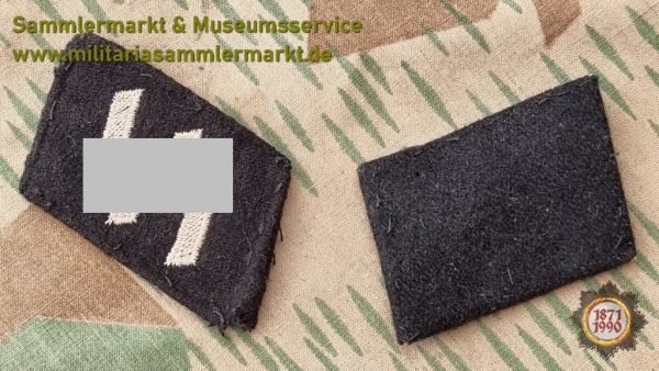 SS-Kragenspiegel, Paar, SS-Schütze, zur Uniform der Waffen-SS