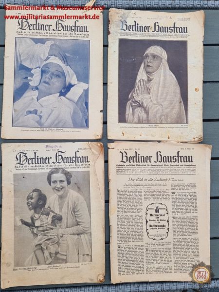 Berliner Hausfrau, Zeitschrift, Zeitung, Wochenblatt, 4 Ausgaben aus 1927, 1928, 1929