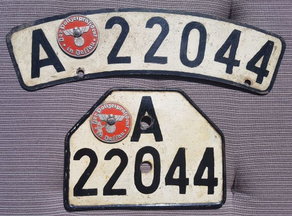 Motorrad - Kennzeichen aus Dessau, 3. Reich, 2. Weltkrieg, Nummernschild