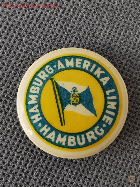 Hamburg-Amerika-Linie, Hamburg, Blechabzeichen, Meise u. Möcking, Vohwinkel