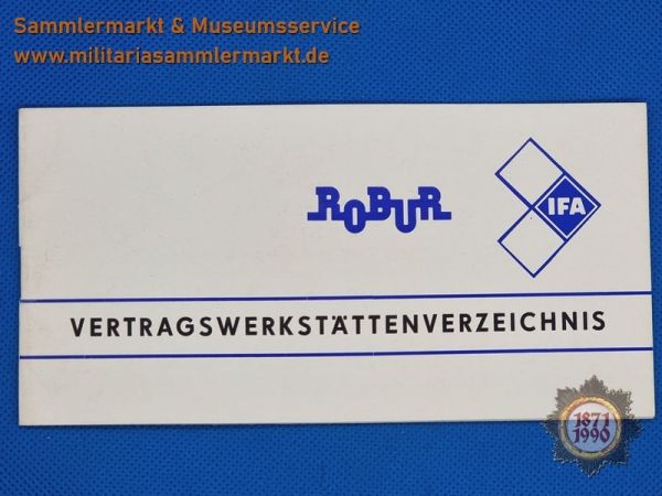 ROBUR IFA, Vertragswerkstättenverzeichnis, Service, Ausgabe 1981