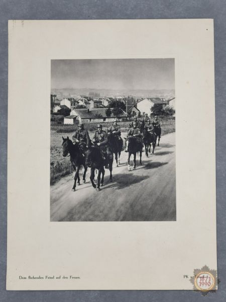 Pressefoto, Dem fliehenden Feind auf den Fersen, PK Gustav von Estorff, Pferde