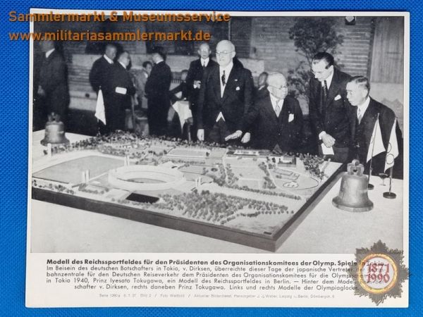 Reichssportfeld, Präsident Org.-Komitees Olymp. Spiele Tokio, 1937, Pressefoto, J.J.Weber