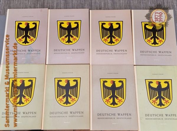 Buch: Deutsche Wappen, Bundesrepublik Deutschland, Band 1-8, Klemens Stadler, 1964-1972