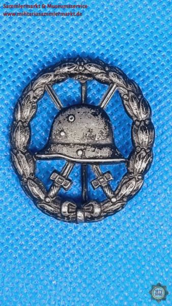 Verwundetenabzeichen VWA schwarz, 1. Weltkrieg, Stahlblech durchbrochen
