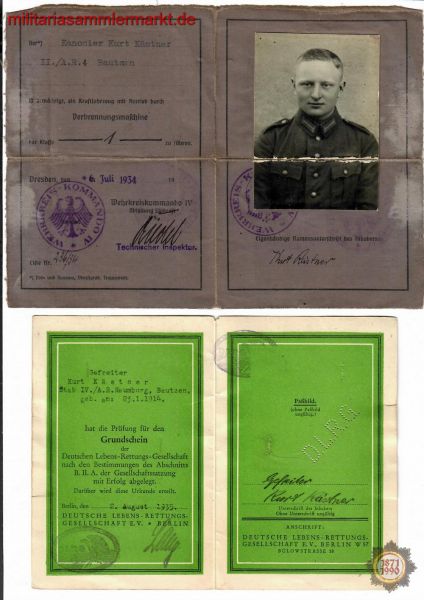 Militär-Führerschein, Wehrkreis IV, Dresden, 1934, Reichswehr, D.L.R.G., Grundschein